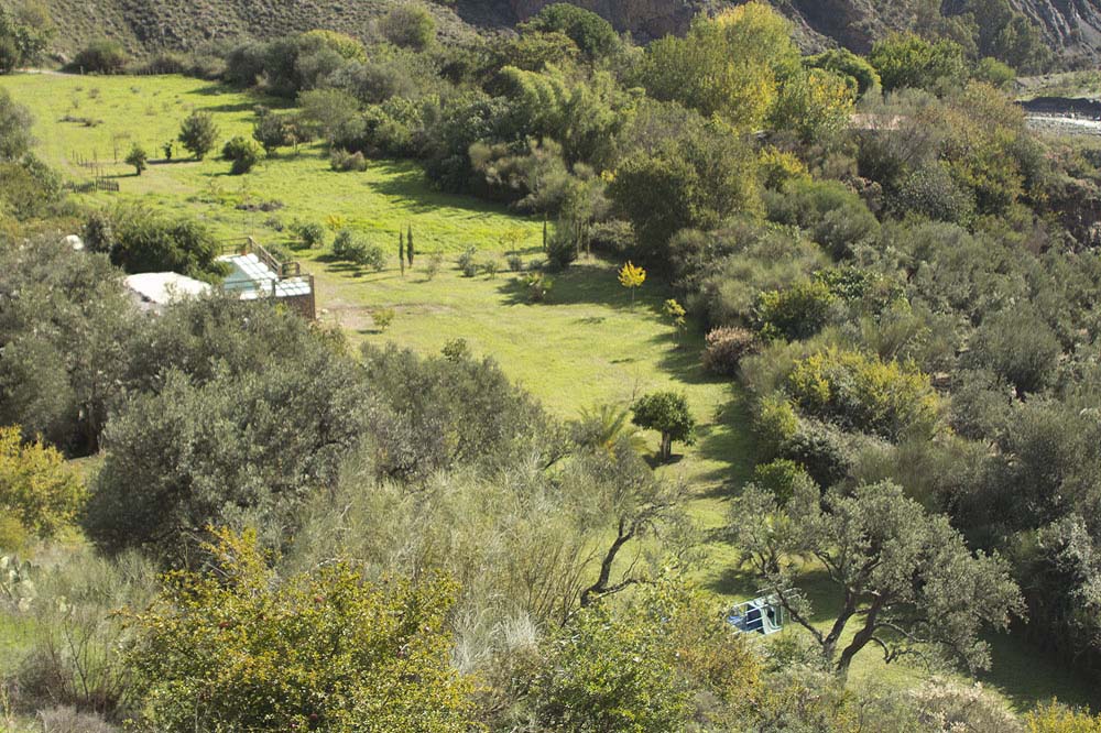 Villa, pool & grounds from distance in late Spring